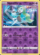 Meloetta 124/264, Fusion Strike, Reverse Holo finish, representative matte composite