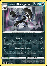 Galarian Obstagoon 161/264, Fusion Strike, Reverse Holo finish, representative matte composite