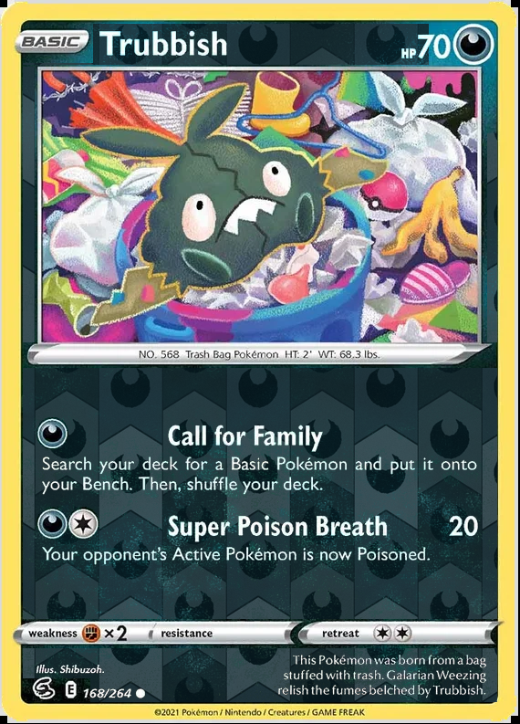 Trubbish 168/264, Fusion Strike, Reverse Holo finish, representative matte composite