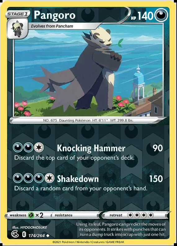 Pangoro 174/264, Fusion Strike, Reverse Holo finish, representative matte composite