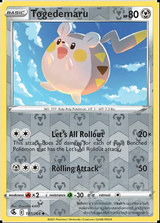Togedemaru 187/264, Fusion Strike, Reverse Holo finish, representative matte composite