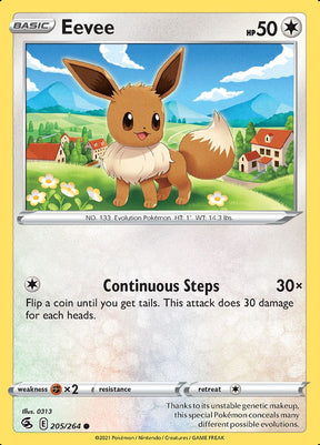 Eevee 205/264, Fusion Strike, standard card image