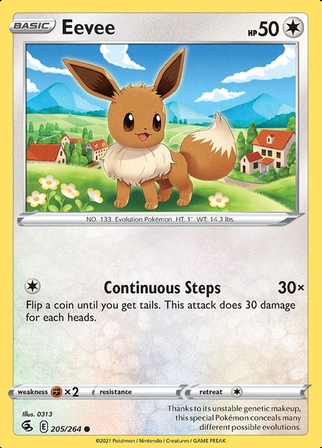 Eevee 205/264, Fusion Strike, standard card image