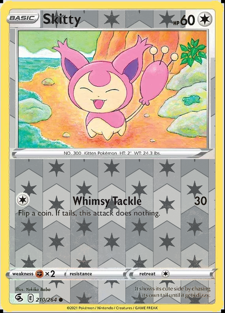 Skitty 210/264, Fusion Strike, Reverse Holo finish, representative matte composite