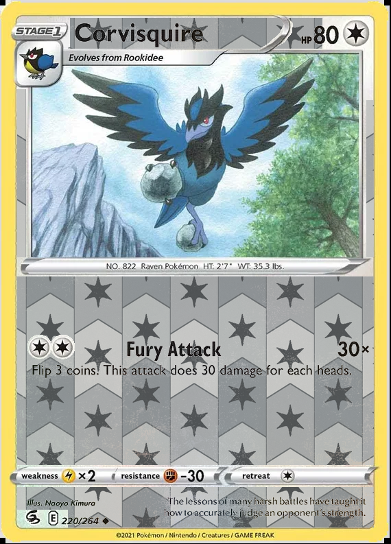 Corvisquire 220/264, Fusion Strike, Reverse Holo finish, representative matte composite