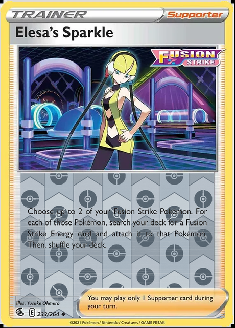 Elesa's Sparkle 233/264, Fusion Strike, Reverse Holo finish, representative matte composite