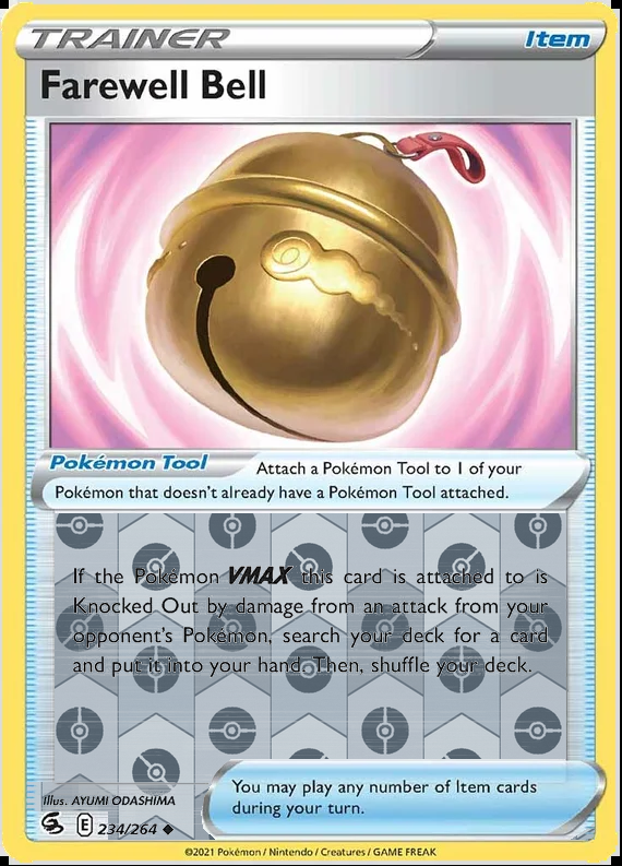 Farewell Bell 234/264, Fusion Strike, Reverse Holo finish, representative matte composite