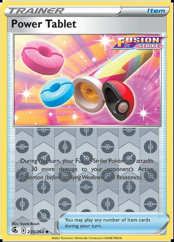 Power Tablet 236/264, Fusion Strike, Reverse Holo finish, representative matte composite