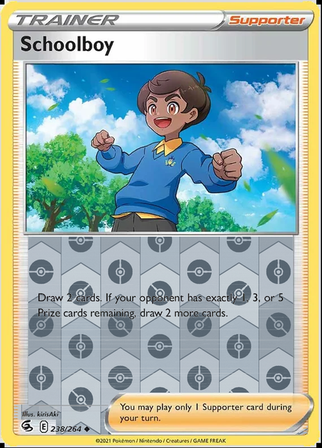 Schoolboy 238/264, Fusion Strike, Reverse Holo finish, representative matte composite