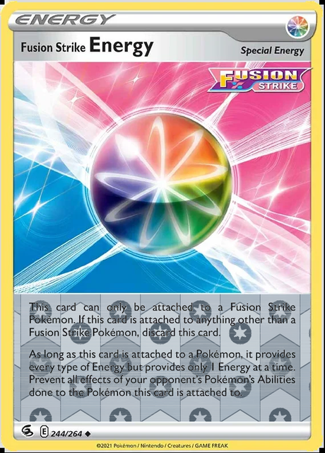 Fusion Strike Energy 244/264, Fusion Strike, Reverse Holo finish, representative matte composite