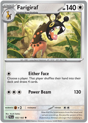 Farigiraf Paldea Evolved Single Pokemon Card
