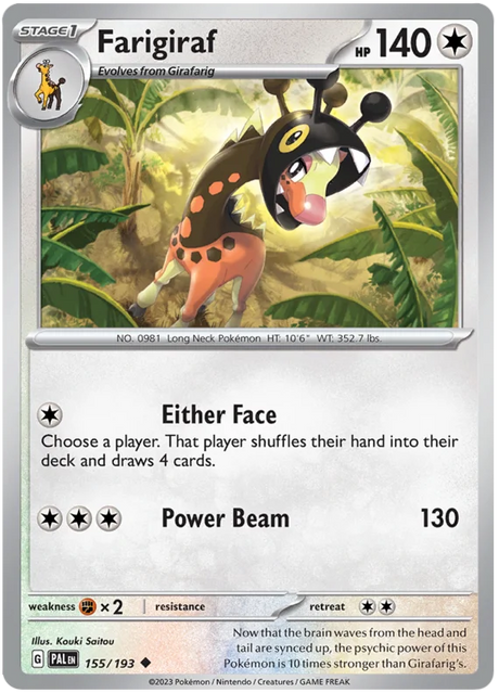 Farigiraf Paldea Evolved Single Pokemon Card