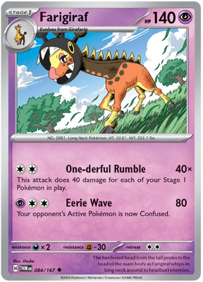 Farigiraf Twilight Masquerade Pokemon Single 084/167