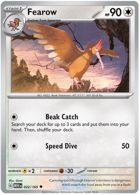Fearow 151 Single Pokemon Card