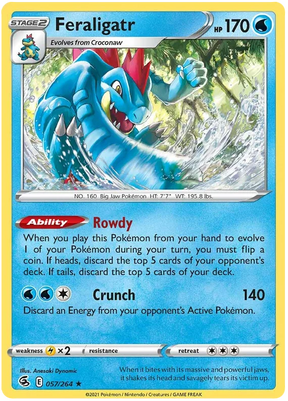 Feraligatr Fusion Strike Pokemon Card Singles 057/264