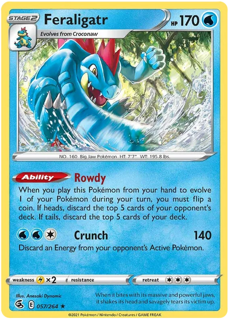 Feraligatr Fusion Strike Pokemon Card Singles 057/264