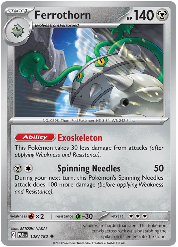 Ferrothorn Paradox Rift Single Pokemon Card 128/182