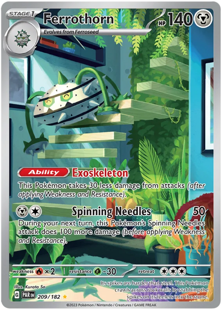 Ferrothorn Illustration Rare Paradox Rift Single Pokemon Card 209/182