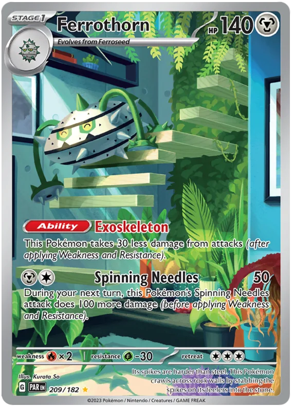 Ferrothorn Illustration Rare Paradox Rift Single Pokemon Card 209/182