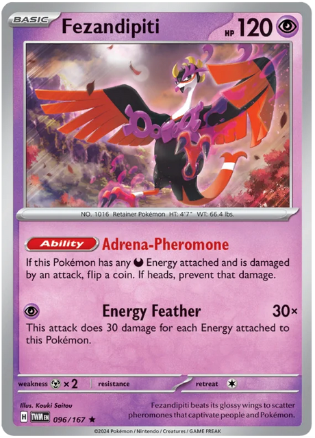 Fezandipiti Twilight Masquerade Pokemon Single 096/167