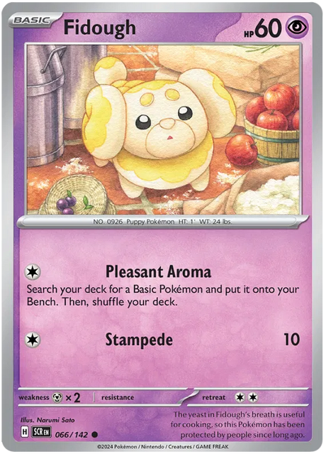 Fidough Stellar Crown Pokemon Single Card 066/142