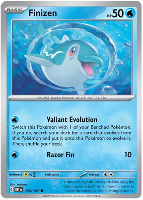 Finizen 060 Obsidian Flames Single Pokemon Card
