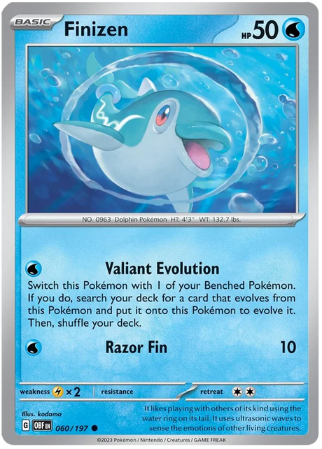 Finizen 060 Obsidian Flames Single Pokemon Card