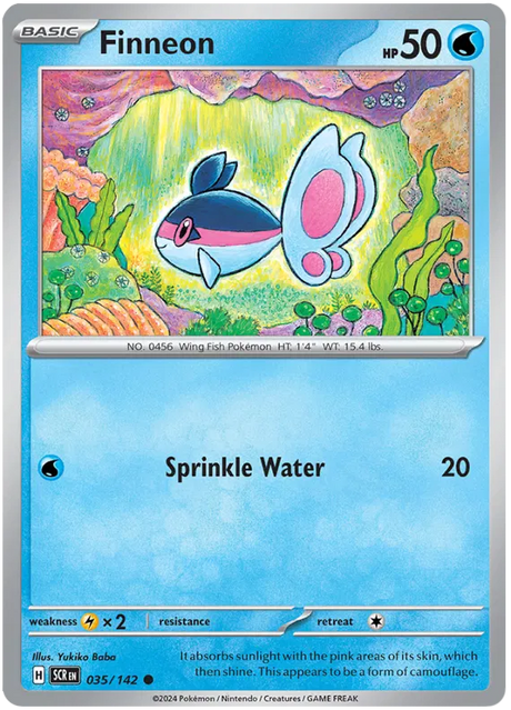 Finneon Stellar Crown Pokemon Single Card 035/142