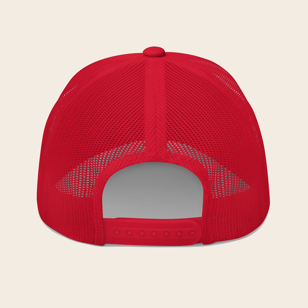 Fire Type Pokemon 3D Embroidered Red with Red Mesh Back Trucker Hat Back