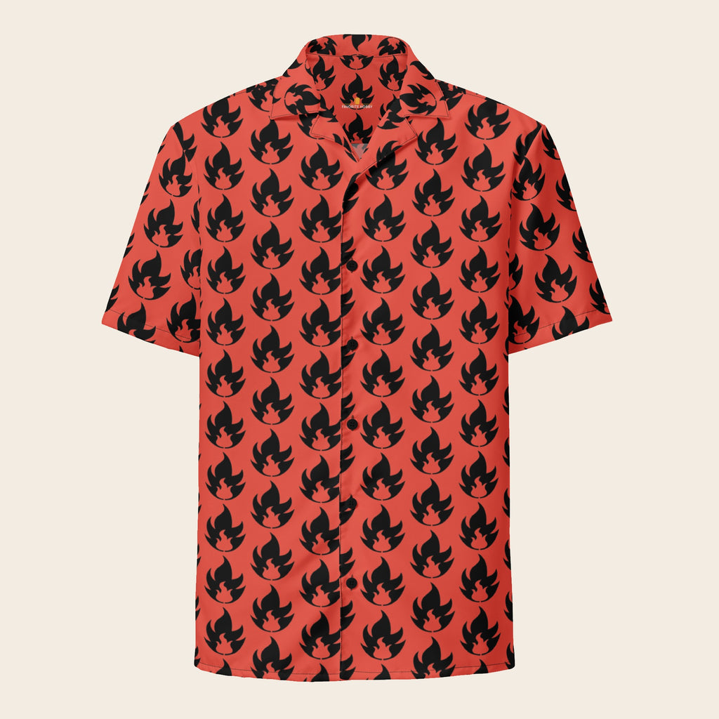 Pokemon Fire Type Button Up Shirt Front