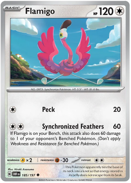 Flamigo Obsidian Flames Single Pokemon Card