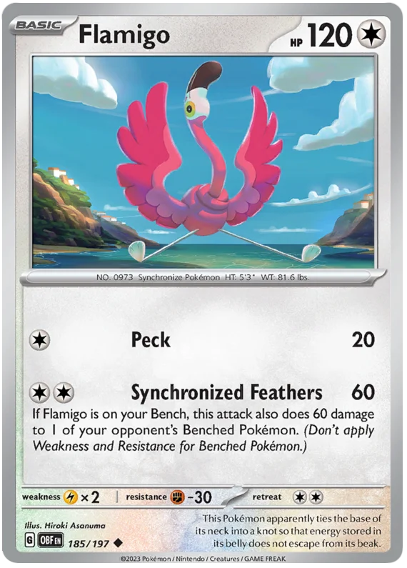 Flamigo Obsidian Flames Single Pokemon Card