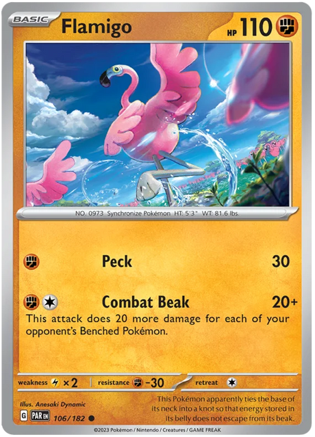 Flamigo Paradox Rift Single Pokemon Card 106/182