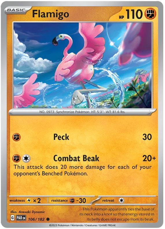 Flamigo Paradox Rift Single Pokemon Card 106/182