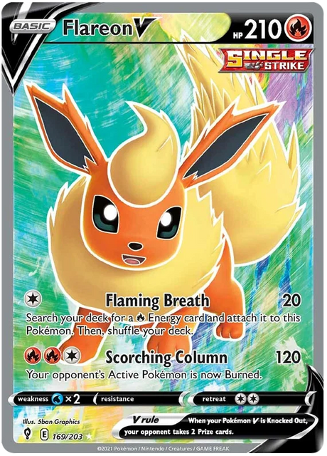 Flareon V (Full Art) 169/203 - Pokemon TCG Evolving Skies card