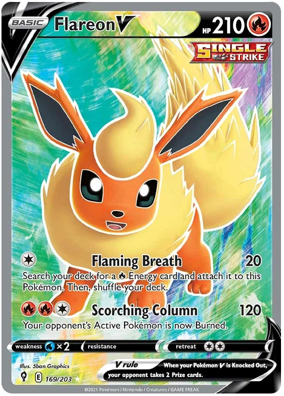 Flareon V (Full Art) 169/203 - Pokemon TCG Evolving Skies card