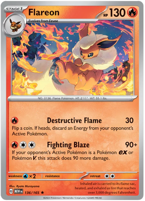 Flareon 151 Single Pokemon Card
