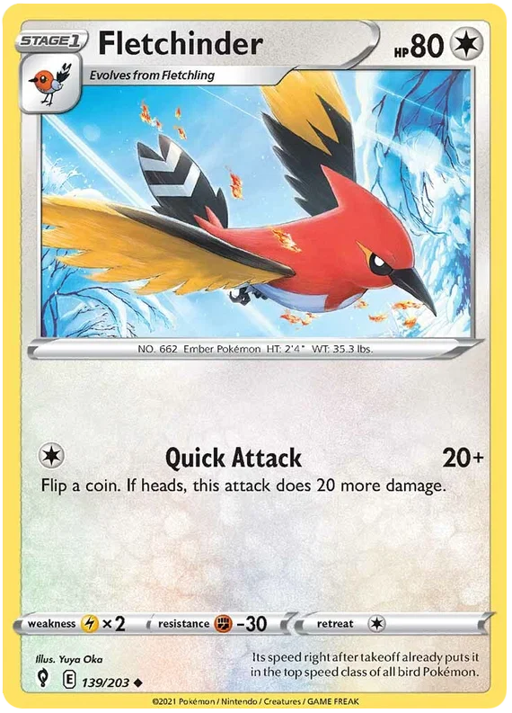 Fletchinder 139/203 - Pokemon TCG Evolving Skies card