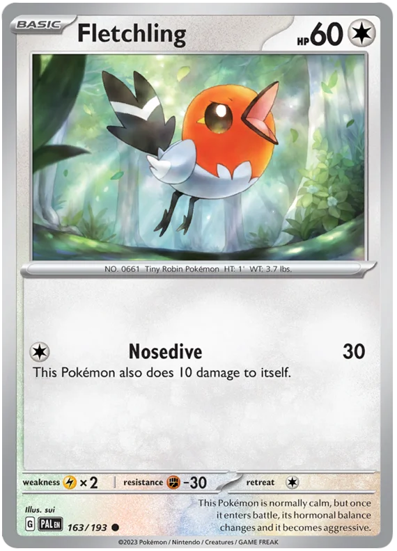 Fletchling Paldea Evolved Single Pokemon Card