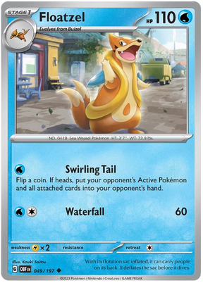 Floatzel Obsidian Flames Single Pokemon Card