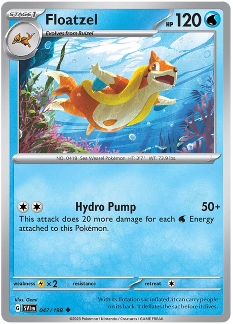 Floatzel Scarlet & Violet Base Set Pokemon Card Single