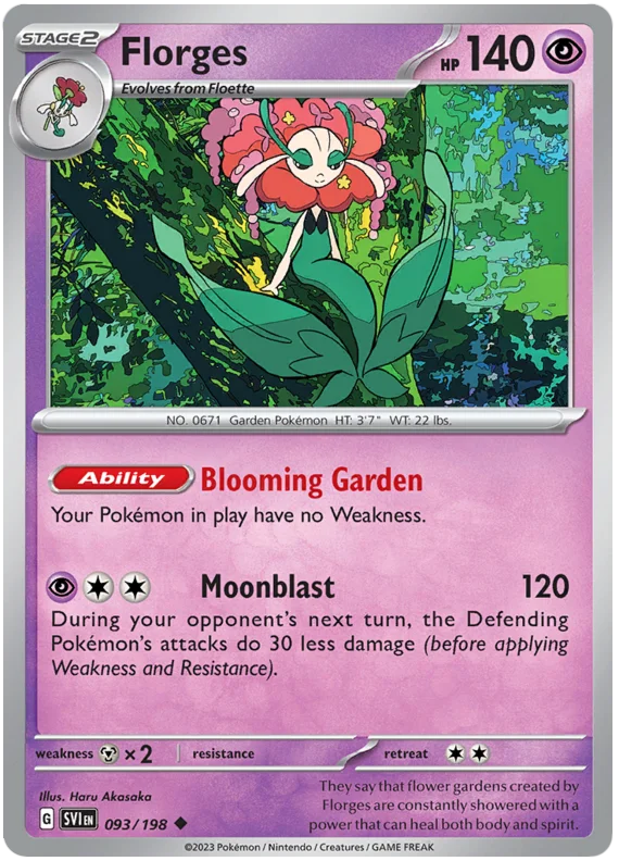 Florges Scarlet & Violet Base Set Pokemon Card Single