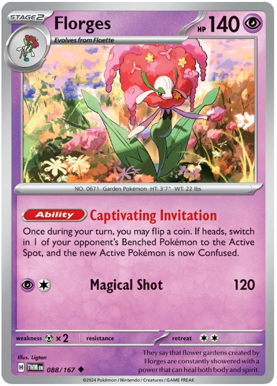 Florges Twilight Masquerade Pokemon Single 088/167