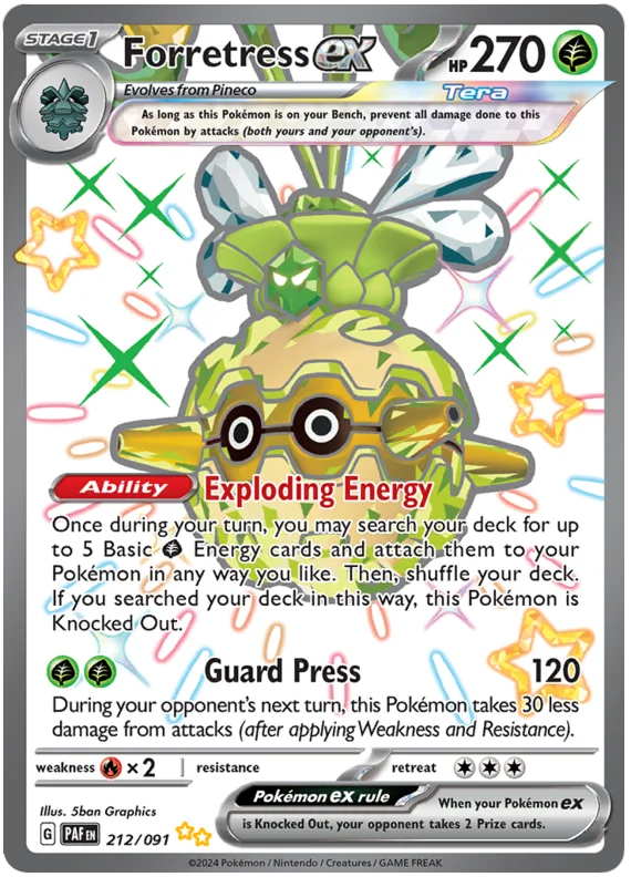 Forretress ex Paldean Fates Pokemon Card Single 212/091