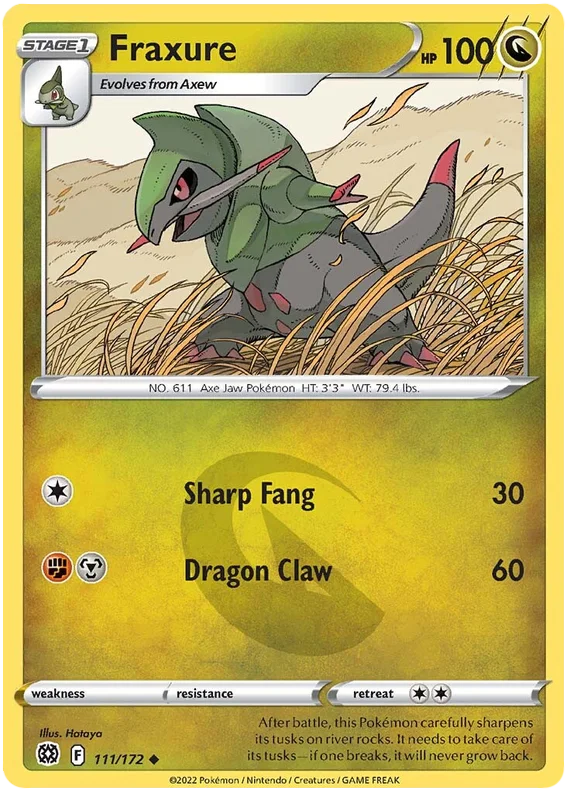 Fraxure Brilliant Stars Pokemon Card Singles 111/172