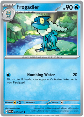 Frogadier Twilight Masquerade Pokemon Single 057/167