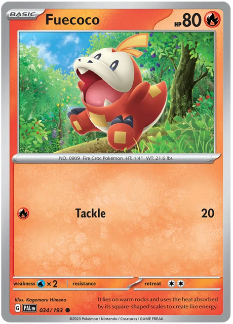 Fuecoco 034 Paldea Evolved Single Pokemon Card