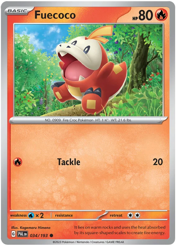 Fuecoco 034 Paldea Evolved Single Pokemon Card