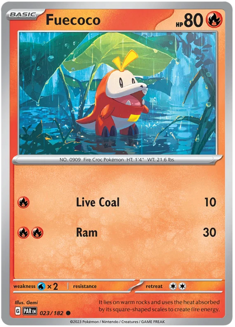 Fuecoco Paradox Rift Single Pokemon Card 023/182