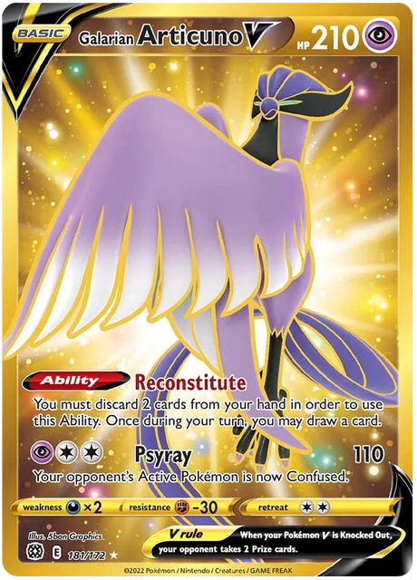 Galarian Articuno V Brilliant Stars Pokemon Card Singles 181/172